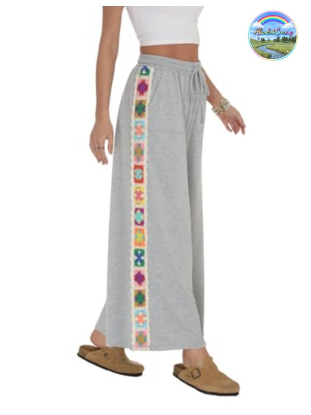 High Waisted Wide Leg Pants Casual Drawstring Lounge Sweatpants with Pockets